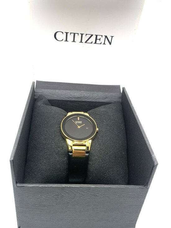 Citizen Women\'s Watch Eco-Drive Axiom GA1052-04E Gold Tone Case Black Dial 30mm main image 12